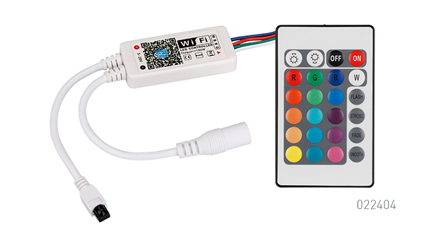Контроллер LN-WIFI-IR24B-2 – большое количество программ освещения, управление через радиопульт или смартфон