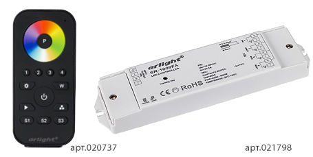 Сенсорный пульт ДУ SR-2819SP позволяет управлять освещением RGBW светодиодными лентами и светильниками, и совместим с серией контроллеров SR-1009