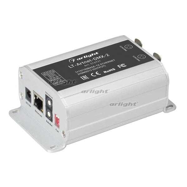 Контроллер LT-Artnet-DMX-2 (220V,1024CH) (arlight, IP20 Металл, 1 год)