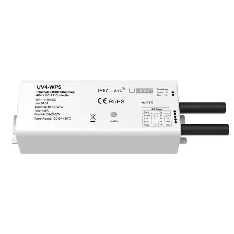 Usmart UV4-WPS - Влагозащищенный контроллер для светодиодных лент RGBW, RGB, MIX, DIM