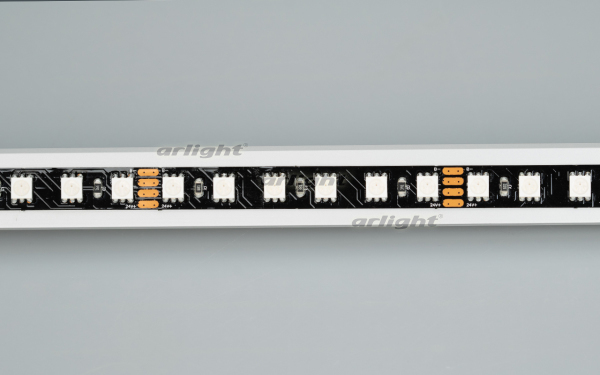 Лента RT 2-5000 24V RGB 3X (5060, 420 LED, BLACK) (Arlight, 21 Вт/м, IP20)