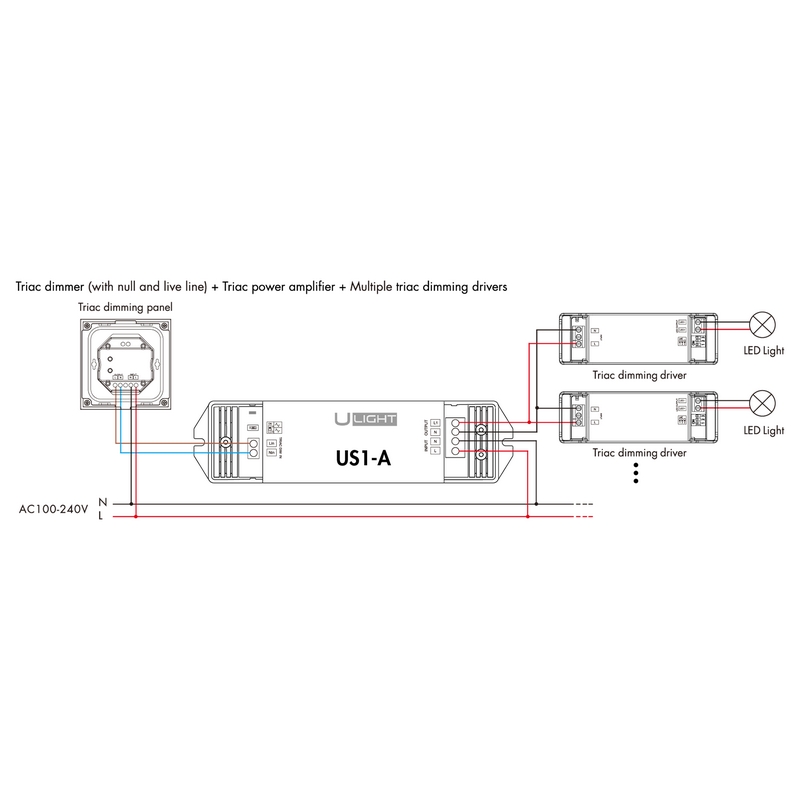 USMART US1-A Одноканальный усилитель - повторитель AC100-240V