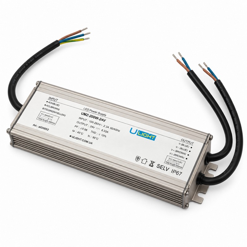 Upower UMZ-200W-24V - Влагозащищенный блок питания IP67 24В 200Вт