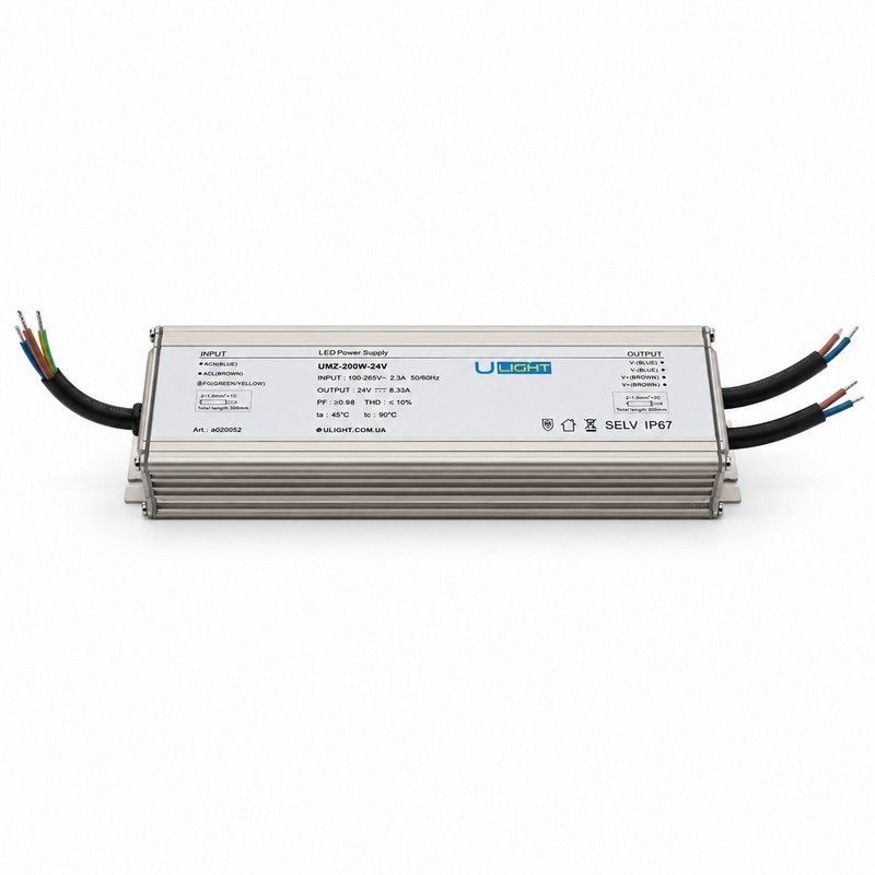 Upower UMZ-200W-24V - Влагозащищенный блок питания IP67 24В 200Вт