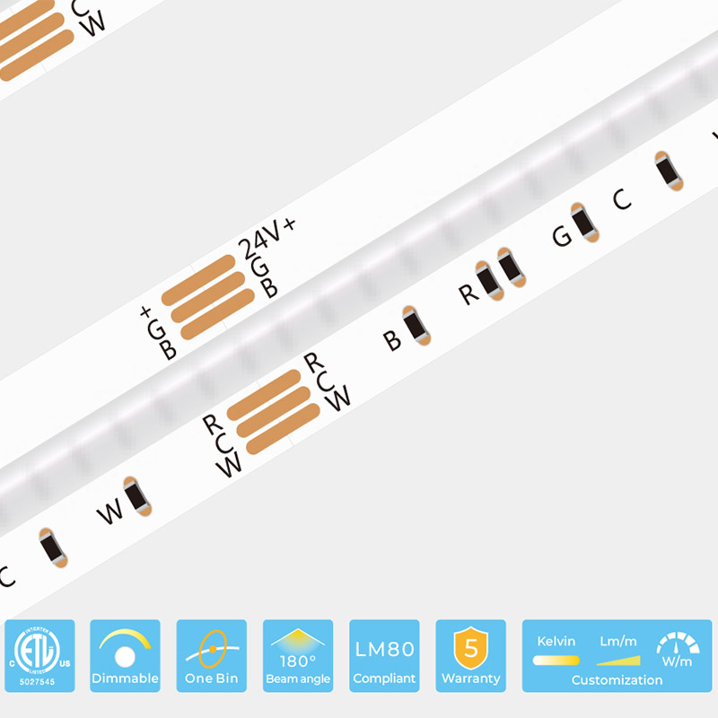 Ustrip LED840-COB-RGBTW-24V-16W-12mm - Лента COB RGB + TW
