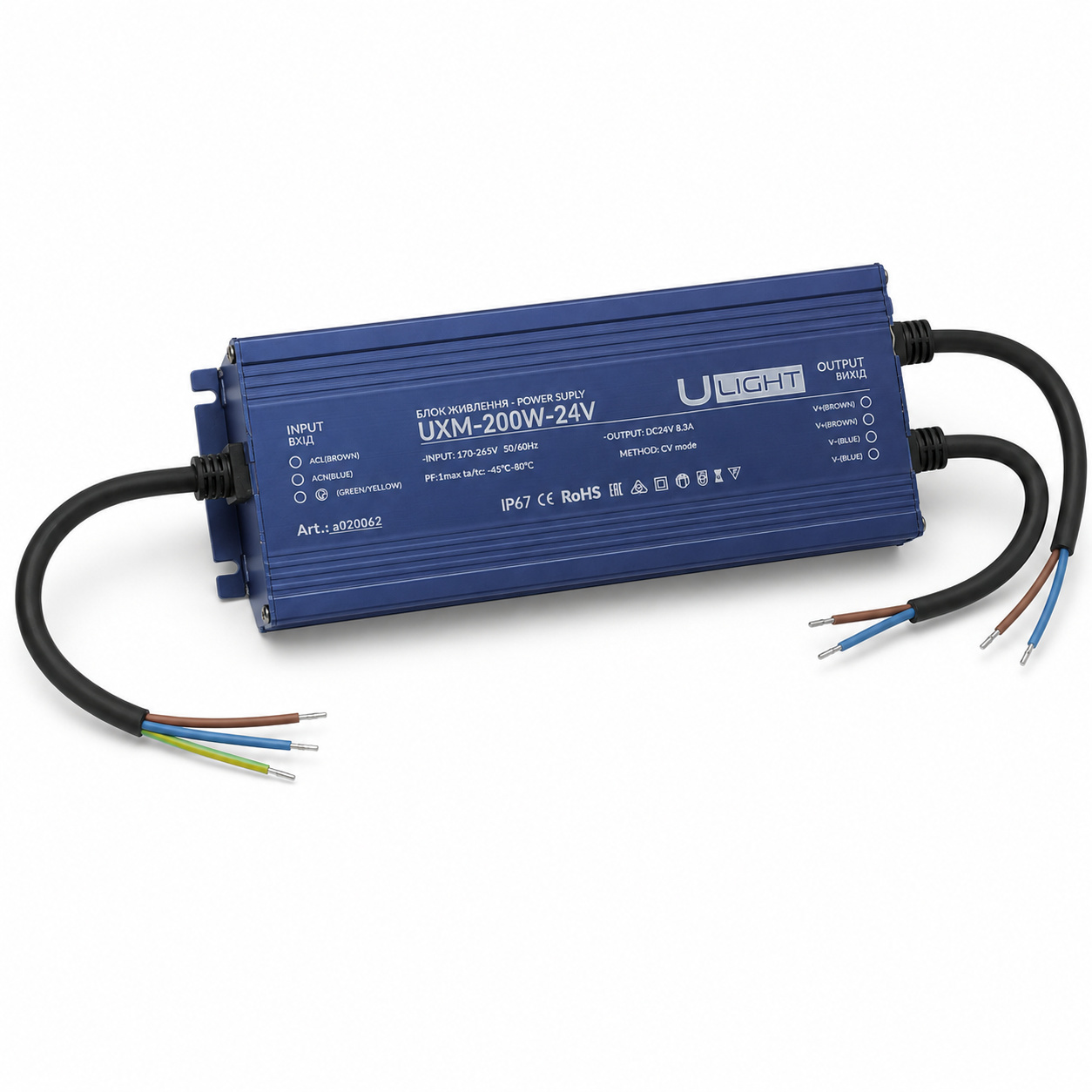 Upower UXM-200W-24V - Герметичный блок питания IP67 24В 200Вт