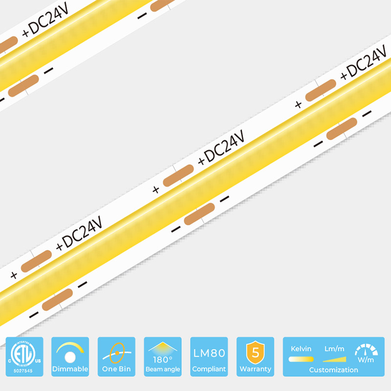 Ustrip LED480-COB-W40-24V-5W-8mm-FC -   COB