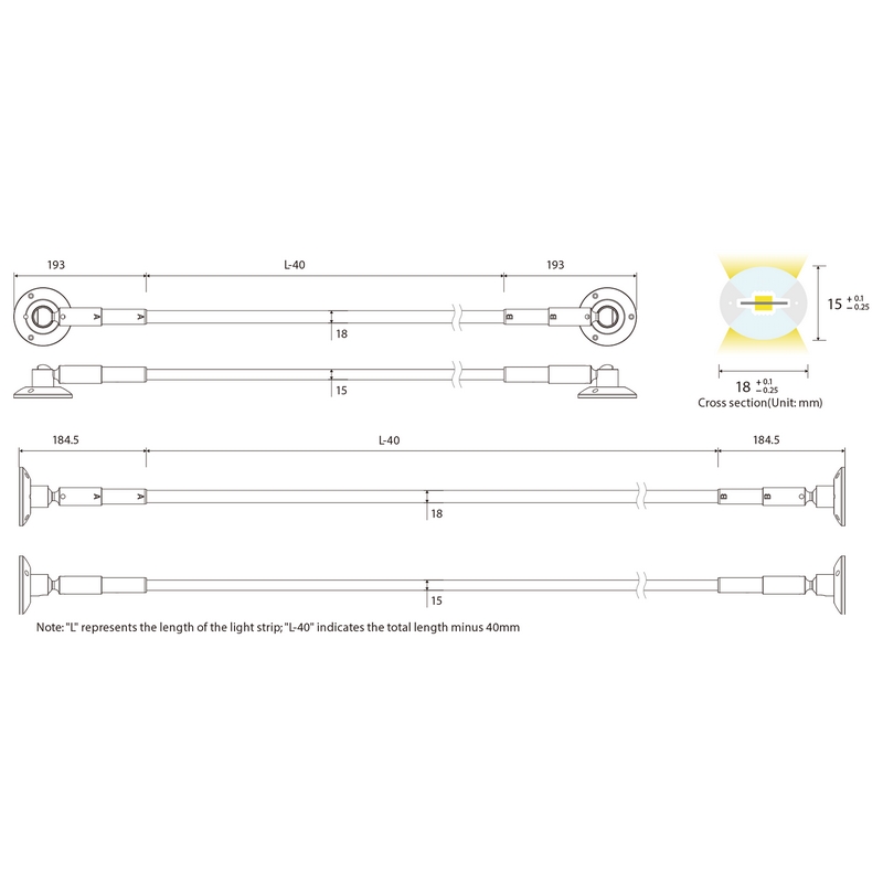 Uneon USN-S1815-SET - Neon Skyline Силиконовая основа крепеж
