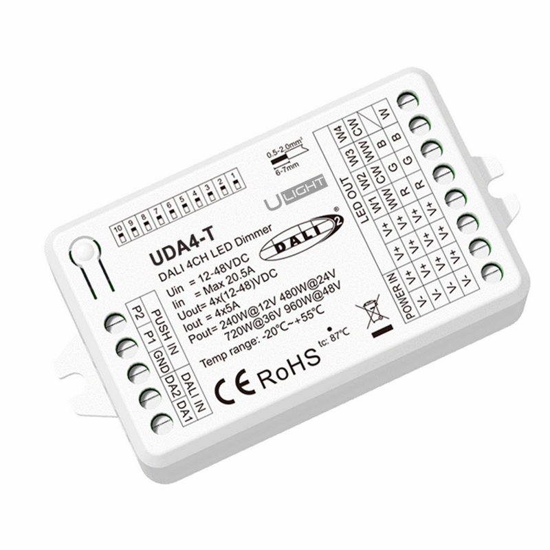Usmart UDA4-T - DALI+Push ������ ������������� 1-4 ������ DT6 � DT8-TC - DIM, CCT, RGB, RGBW