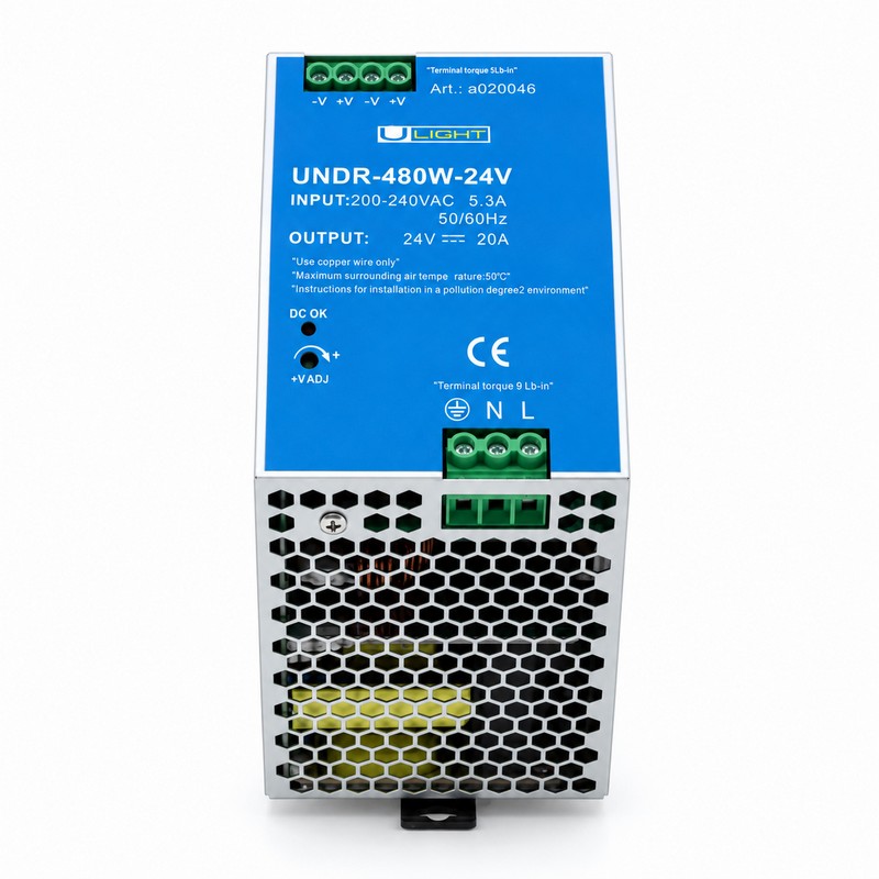 Upower UNDR-480W-24V Блок питания 24В на DIN рейку