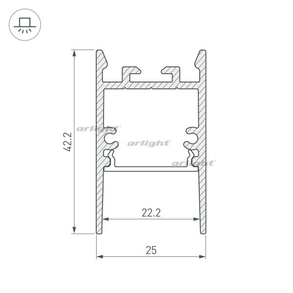 Профиль SL-COMFORT-2542-2000 ANOD BLACK (Arlight, Алюминий)