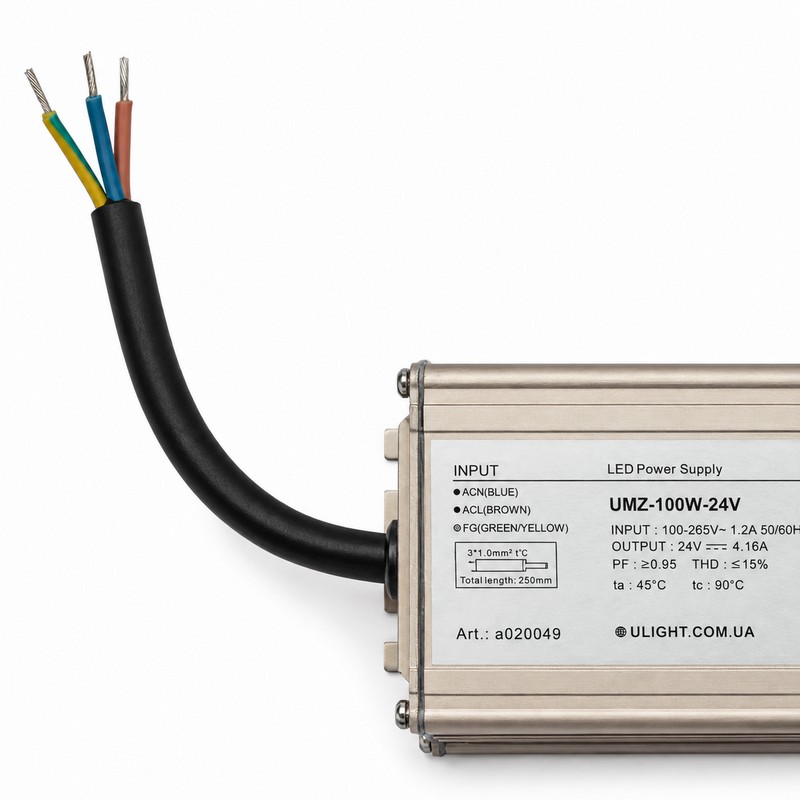 Upower UMZ-100W-24V - Влагозащищенный блок питания IP67 24В 100Вт