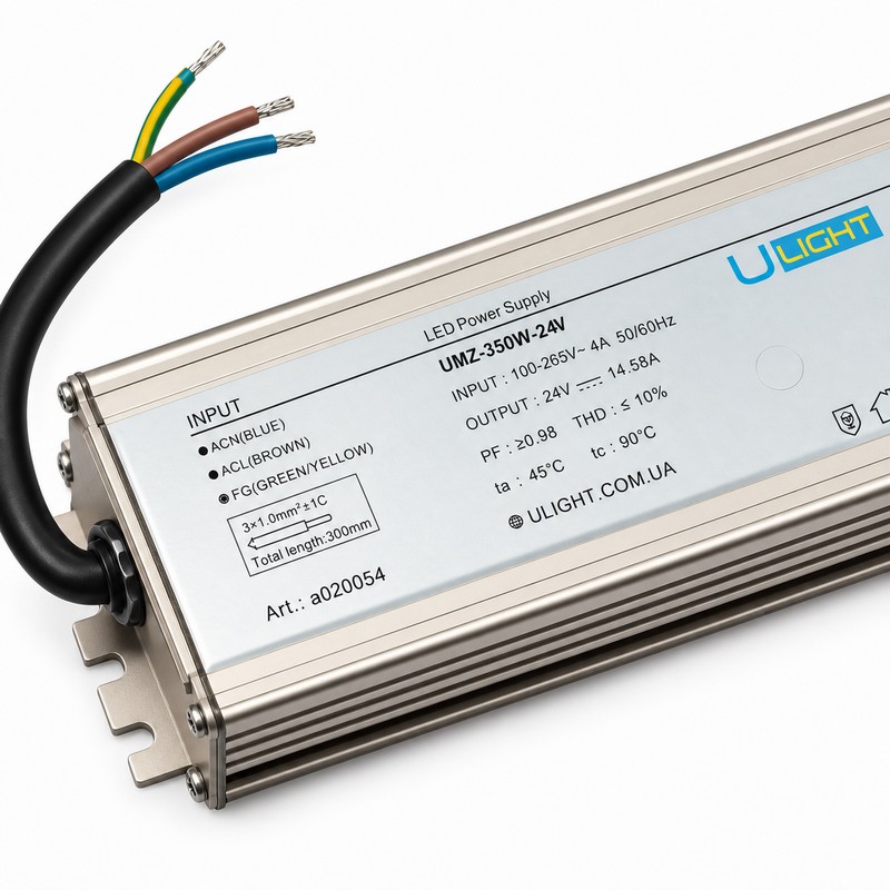 Upower UMZ-350W-24V - Влагозащищенный блок питания IP67 24В 350Вт
