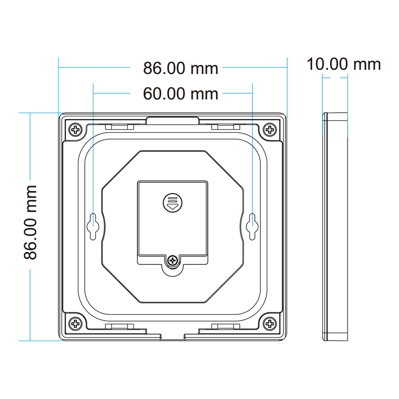 Usmart UTW5-4 (White) - RF Универсальная 4-х зонная накладная сенсорная панель ДУ - DIM, CCT, RGB, RGBW, RGB+CCT