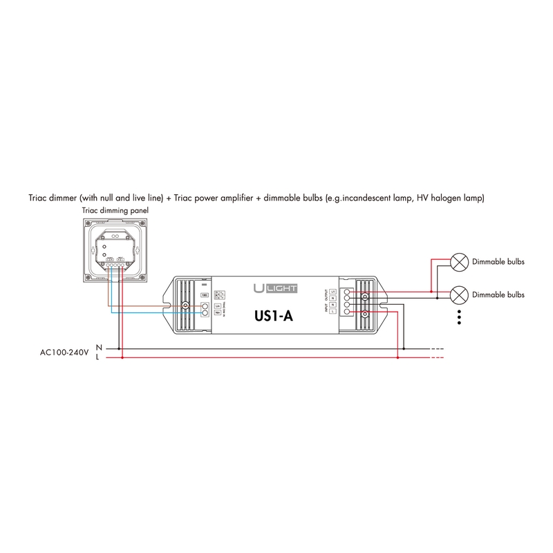 USMART US1-A Одноканальный усилитель - повторитель AC100-240V