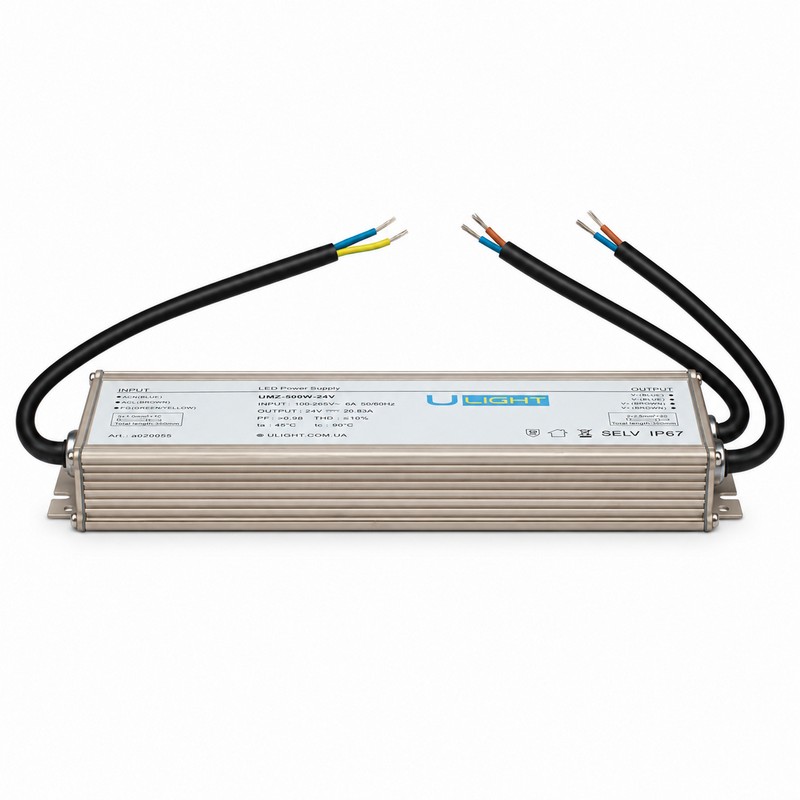 Upower UMZ-500W-24V - Влагозащищенный блок питания IP67 24В 500Вт