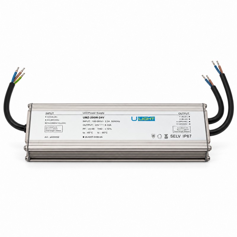Upower UMZ-200W-24V - Влагозащищенный блок питания IP67 24В 200Вт