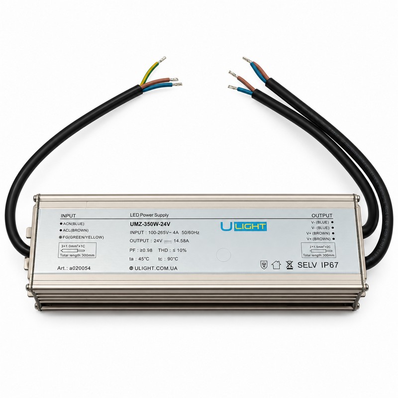 Upower UMZ-350W-24V - Влагозащищенный блок питания IP67 24В 350Вт