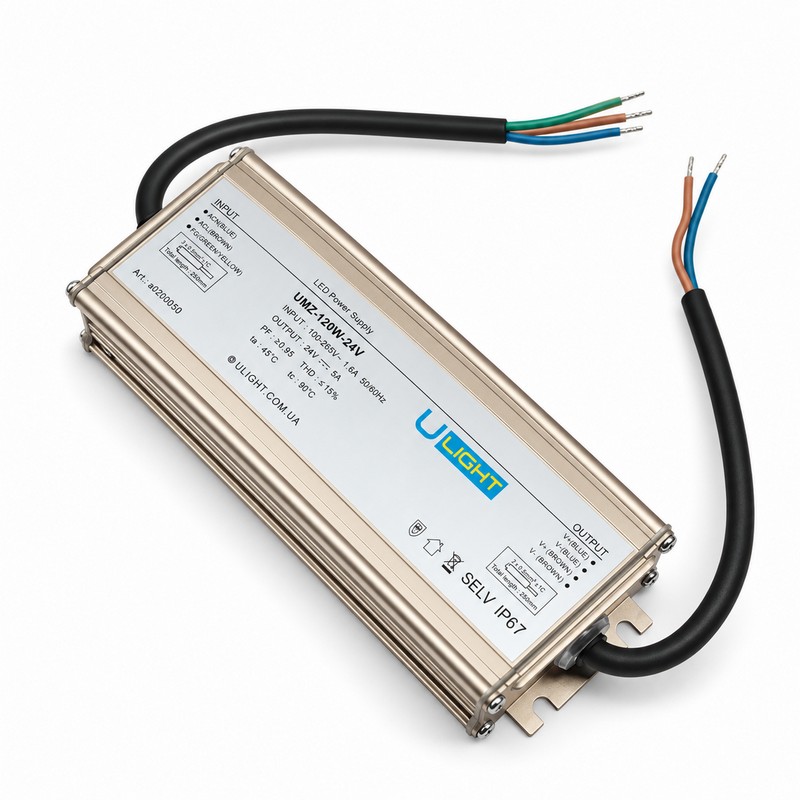 Upower UMZ-120W-24V - Влагозащищенный блок питания IP67 24В 120Вт