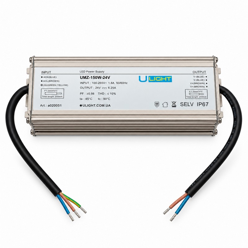 Upower UMZ-150W-24V - Влагозащищенный блок питания IP67 24В 150Вт