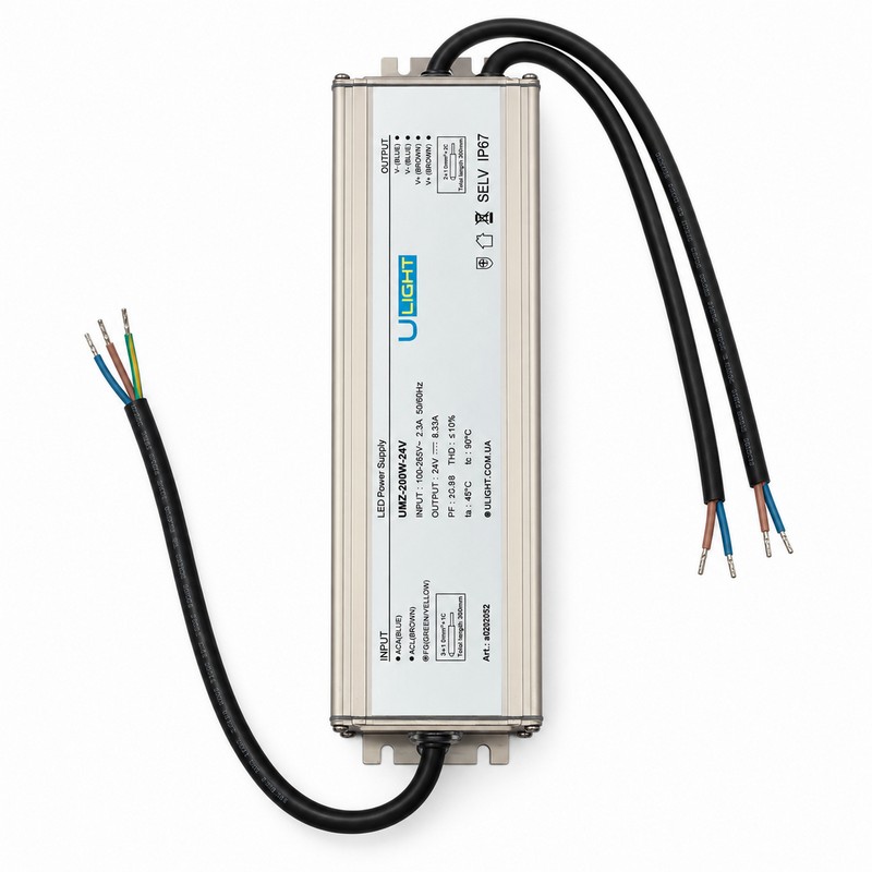 Upower UMZ-200W-24V - Влагозащищенный блок питания IP67 24В 200Вт