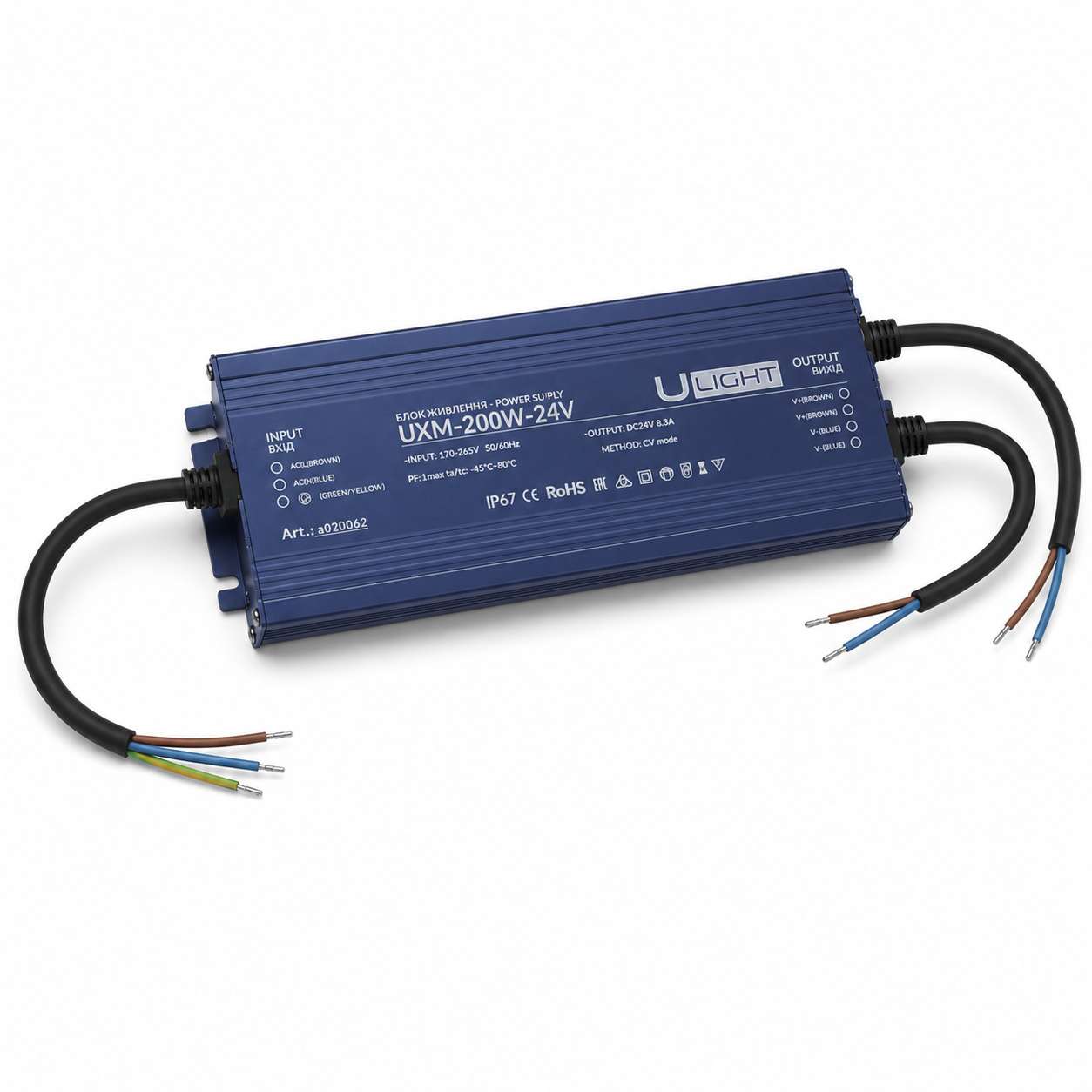Upower UXM-200W-24V - Герметичный блок питания IP67 24В 200Вт