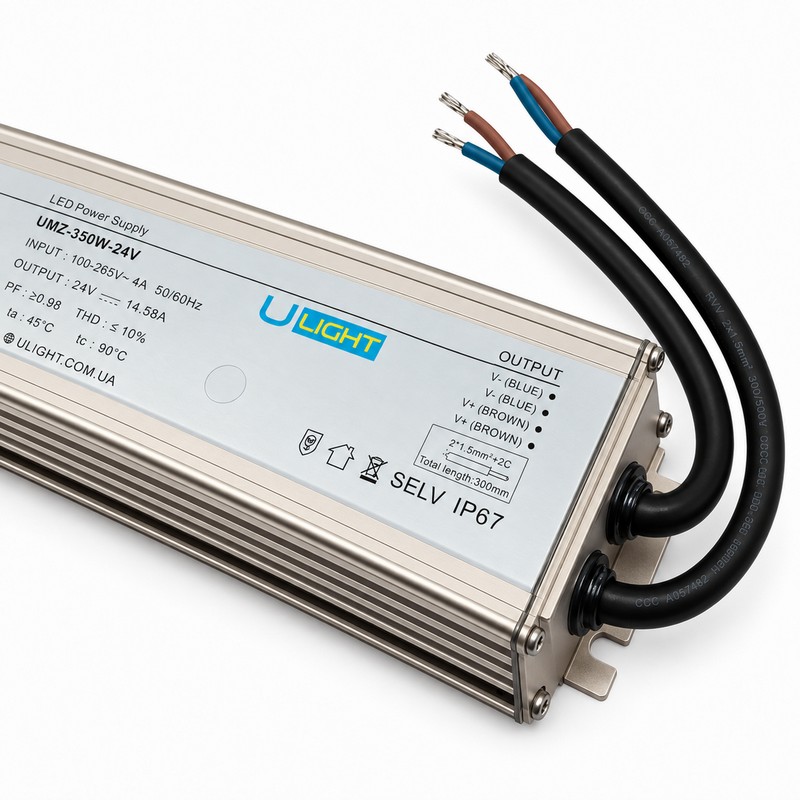 Upower UMZ-350W-24V - Влагозащищенный блок питания IP67 24В 350Вт