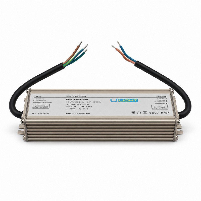 Upower UMZ-120W-24V - Влагозащищенный блок питания IP67 24В 120Вт