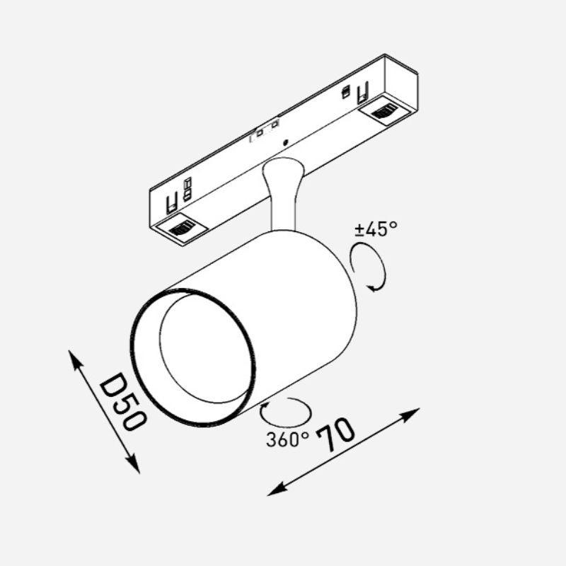 Светильник трековый ULIGHT Spot50 7W 3000K white
