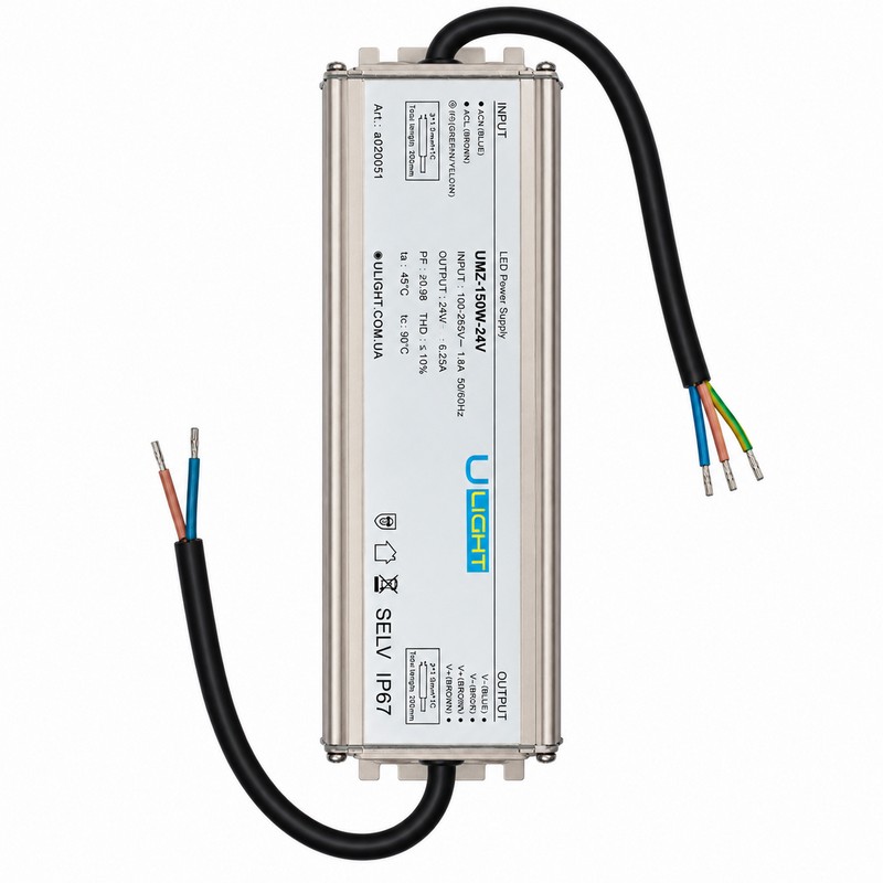 Upower UMZ-150W-24V - Влагозащищенный блок питания IP67 24В 150Вт