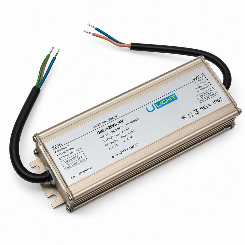 Upower UMZ-120W-24V - Влагозащищенный блок питания IP67 24В 120Вт