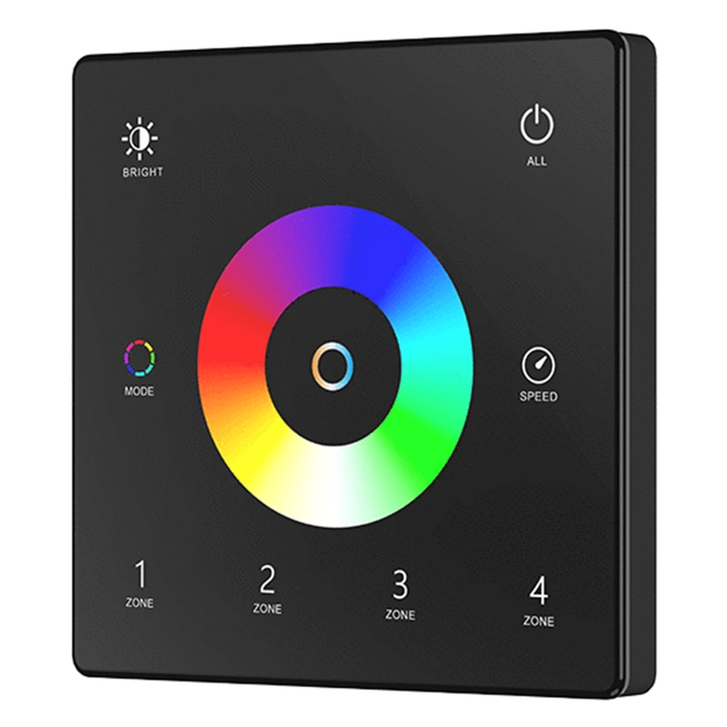 Usmart UTW5-4 (Black) - RF Универсальная 4-х зонная накладная сенсорная панель ДУ - DIM, CCT, RGB, RGBW, RGB+CCT