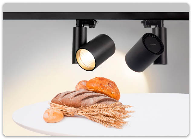 Трековые светильники для освещения продуктов питания SHOP FOOD – вкусная подсветка 