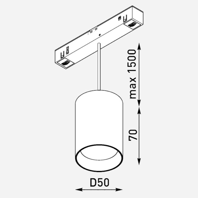 Светильник трековый ULIGHT Tube50 7W 3000K black