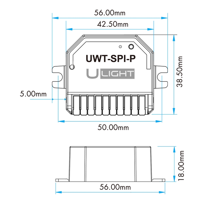 Ulight UWT-P - SPI Контроллер для светодиодной ленты - DIM, CCT, RGB, RGBW, RGB+CCT