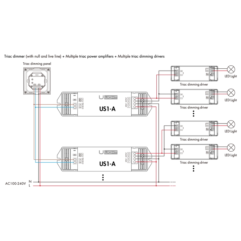 USMART US1-A Одноканальный усилитель - повторитель AC100-240V