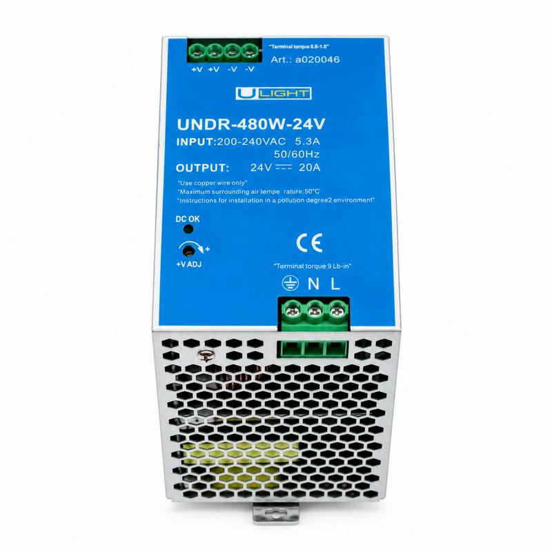 Upower UNDR-480W-24V Блок питания 24В на DIN рейку