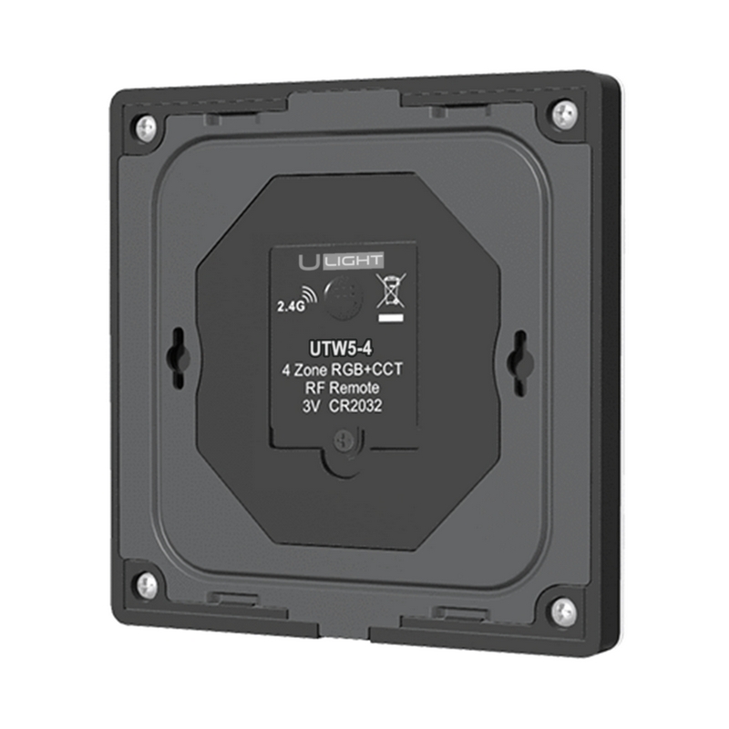 Usmart UTW5-4 (Black) - RF Универсальная 4-х зонная накладная сенсорная панель ДУ - DIM, CCT, RGB, RGBW, RGB+CCT